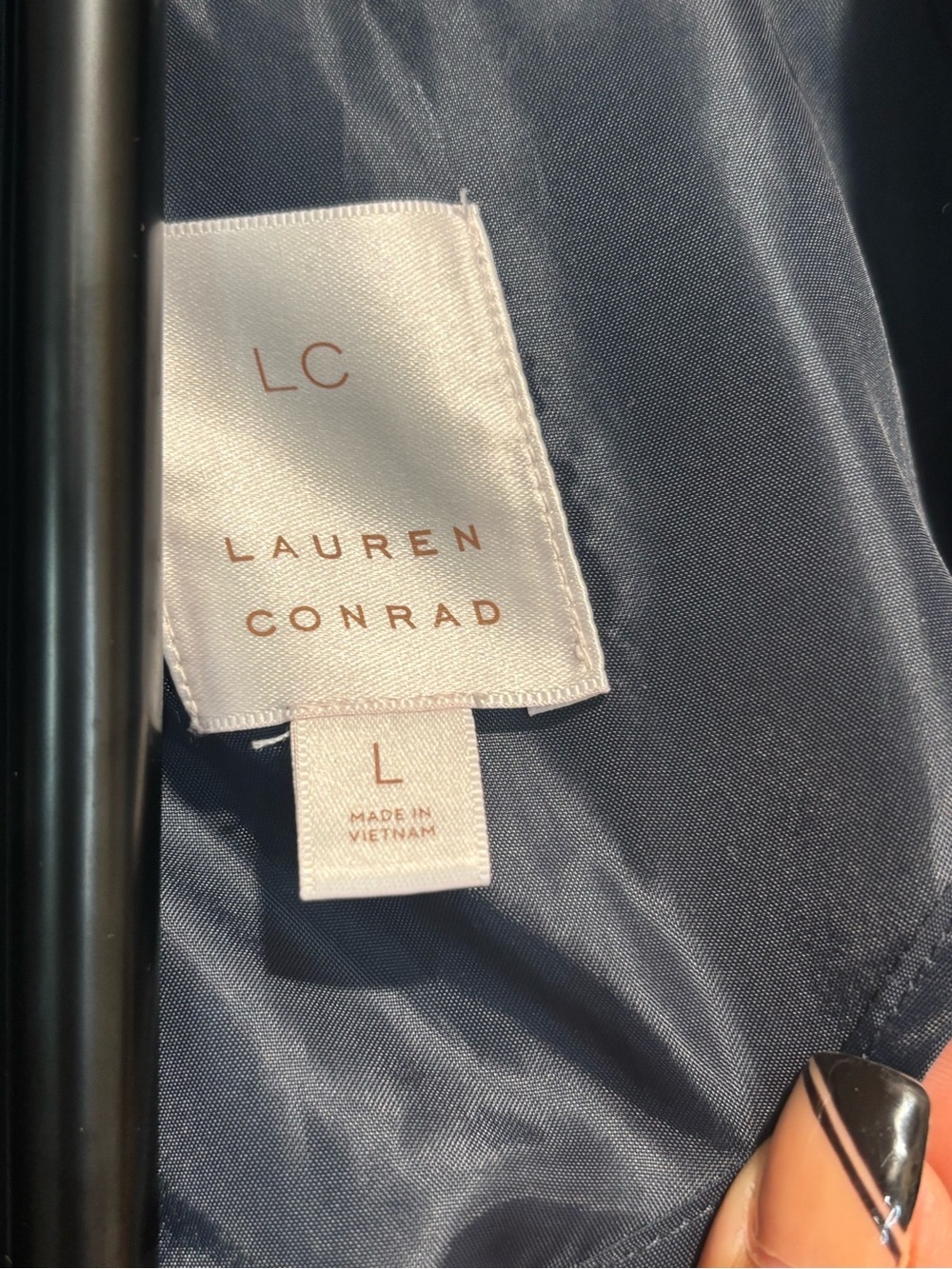 LC Lauren Conrad Navy Blazer with White Polka Dots - Picture 5 of 8